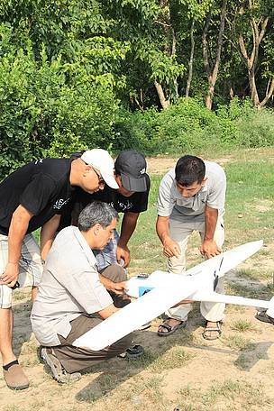 WWF Nepal staff met drone
