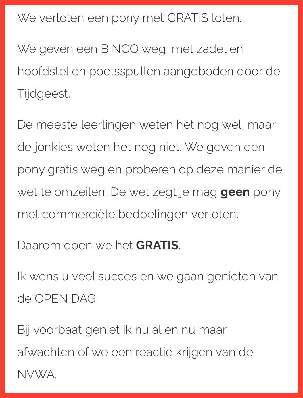 screenshot ponyverloting website Hippisch Centrum De Delft