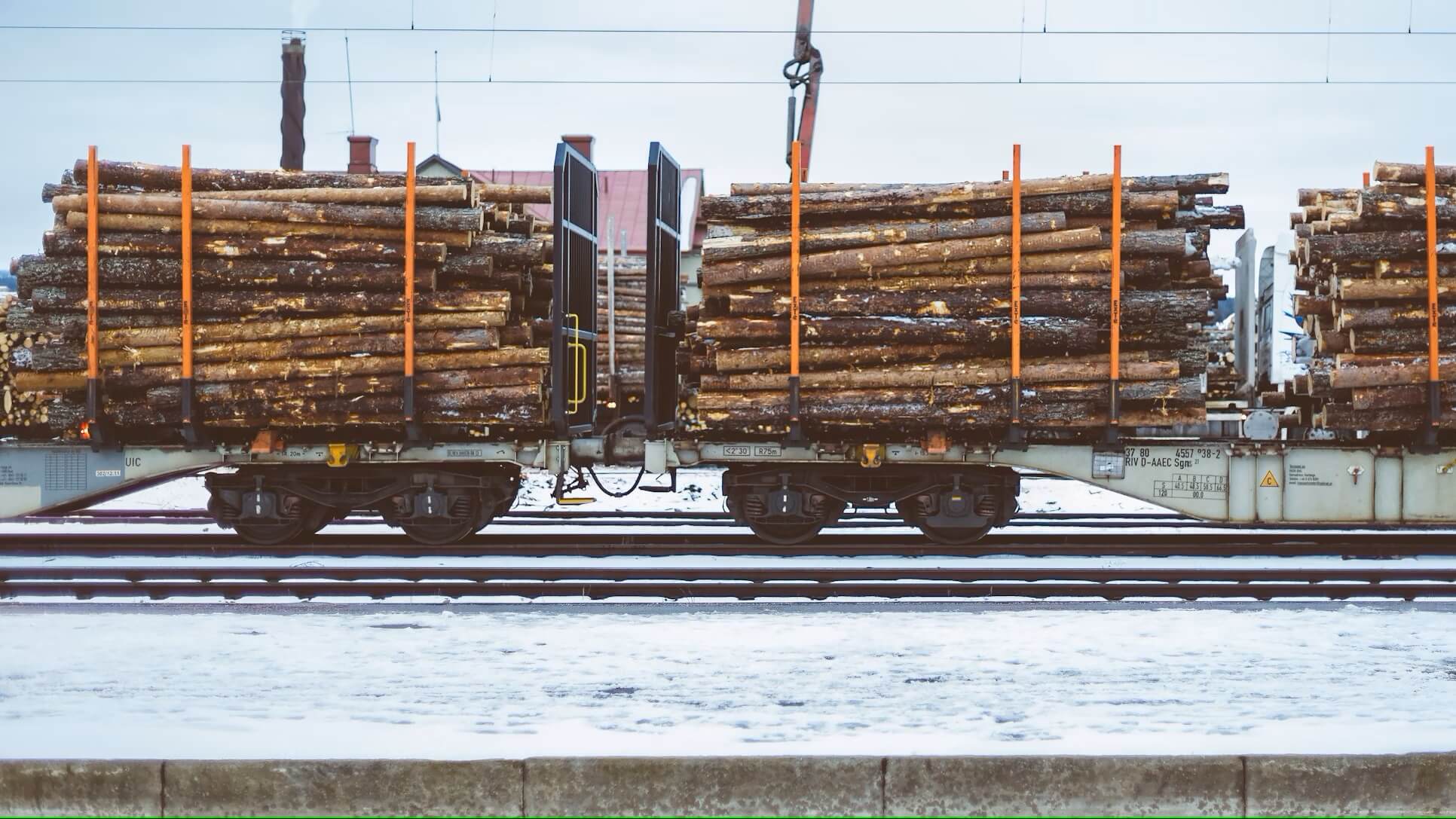trein met boomstammen houtkap Zweden