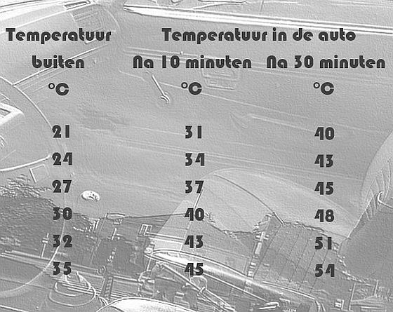 Temperaturen in auto - snikhete auto achtergelaten