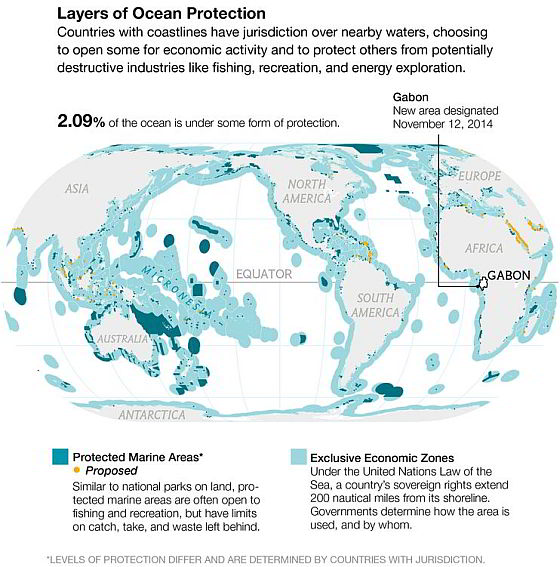 NG STAFF. SOURCES: WORLD DATABASE ON PROTECTED AREAS; MARINEREGIONS.ORG; MPATLAS