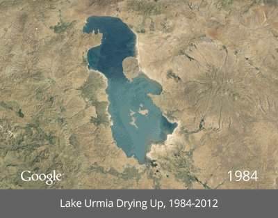 Urmiameer - satellietbeelden